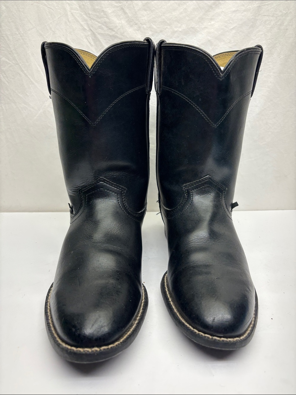 Justin Classic Men’s Black Leather Western Boots, size 10.5 EE
